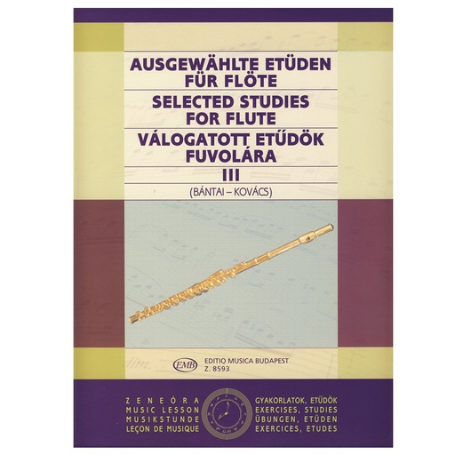 [9790080085936] Estudios Selectos para Flauta Bantai Kovacs Vol 3